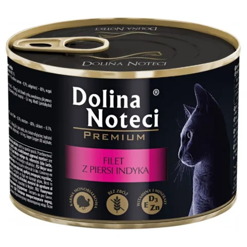 Karma mokra Dolina Noteci Premium Filet z piersi indyka w sosie dla kota 185 g