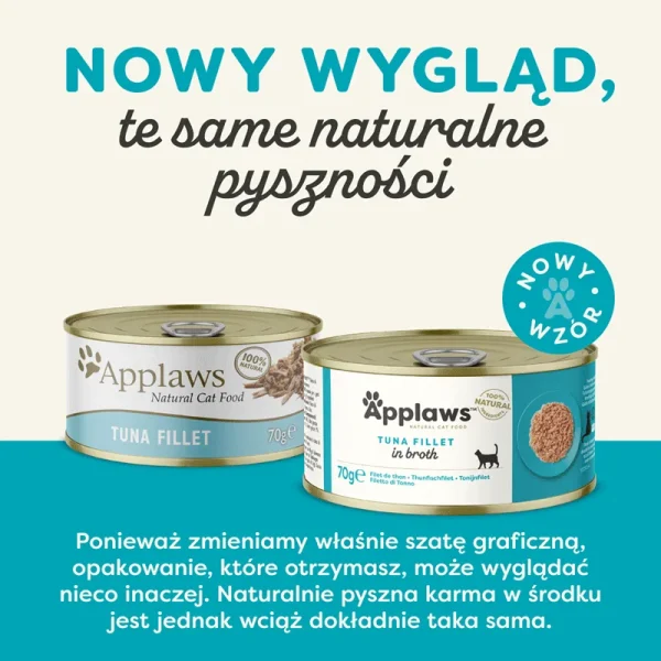 Karma mokra Applaws Tuna Fillet In Broth dla dorosłych kotów Tuńczyk 70 g — widok 3