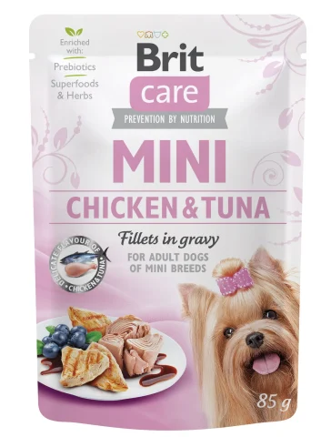 Karma mokra Brit Care Mini Pouch Filety w Sosie z Kurczakiem i Tuńczykiem 85 g