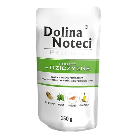 Karma mokra Dolina Noteci Premium Bogata w Dziczyznę dla dorosłych psów 150 g