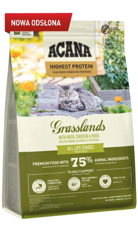 Karma sucha Acana Grasslands Cat dla kota Drób i ryby 1,8 kg