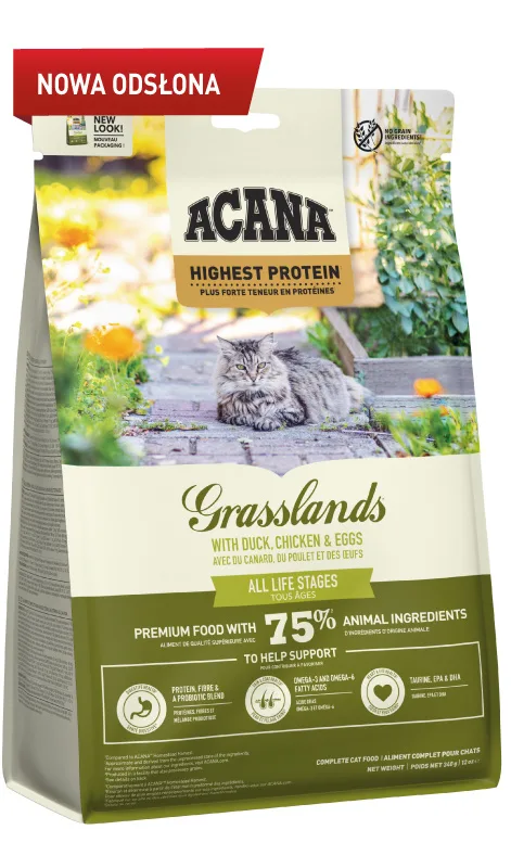 Karma mokra Acana Acana Grasslands Cat Kurczak, indyk, kaczka, ryby słodkowodne, jaja