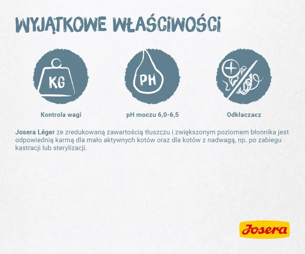 Karma sucha Josera Leger dla dorosłych kotów po kastracji i z nadwagą 400 g — widok 3