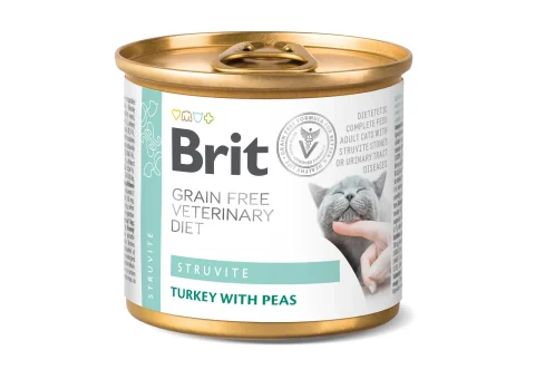 Karma mokra Brit Grain Free Veterinary Diet Cat Struvite Indyk Z Groszkiem 200 g