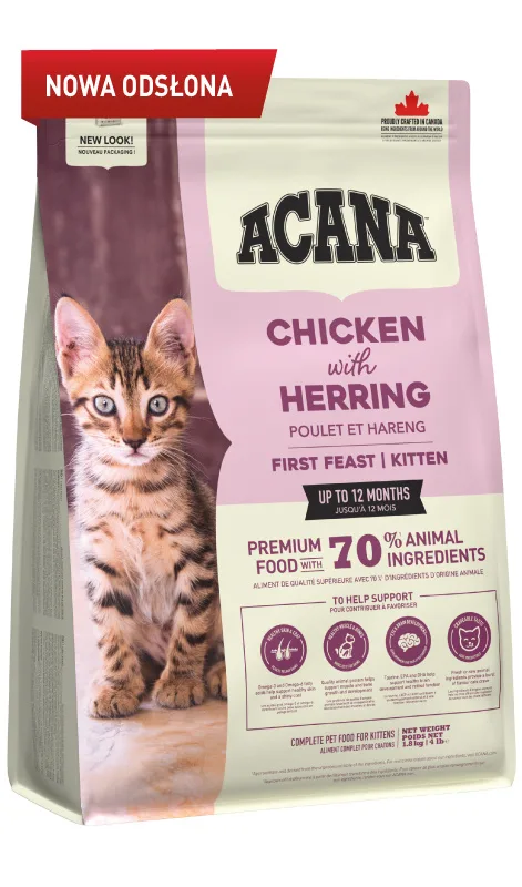 Karma sucha Acana First Feast Cat dla kociąt Kurczak, śledź i indyk 1,8 kg
