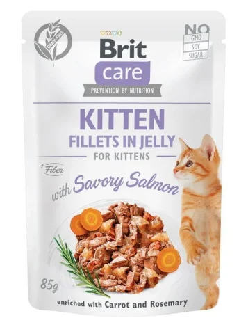 Karma mokra Brit Care Cat Pouch Kitten Filety w Sosie z Łososia 85 g