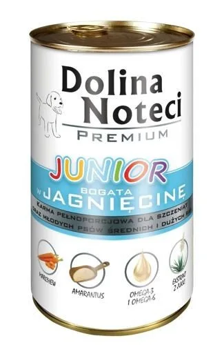 Karma mokra Dolina Noteci Premium Junior Bogata w Jagnięcinę 400 g