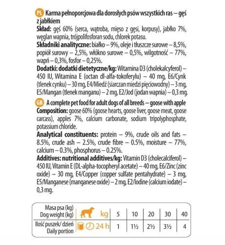 Karma mokra Dolina Noteci Premium Pure Gęś z jabłkiem 800 g — widok 3
