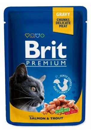 Karma mokra Brit Premium Cat Dla Dorosłych Kotów Z Łososiem I Pstrągiem 100 g