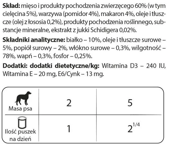 Karma mokra Dolina Noteci Premium Dla Psów Małych Ras z Cielęciną, Pomidorami i Makaronem — widok 2