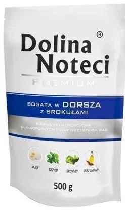 Karma mokra Dolina Noteci Premium Dorsz z brokułami dla dorosłych psów wszystkich ras 500