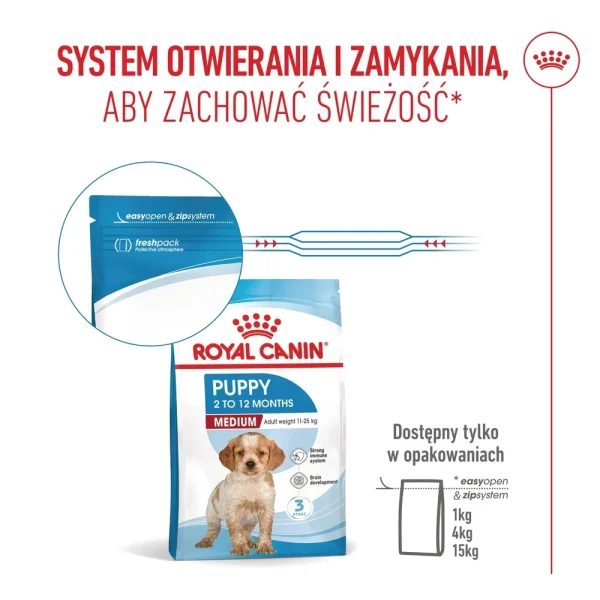 Karma sucha Royal Canin Medium Puppy dla szczeniąt ras średnich 4 kg — widok 2