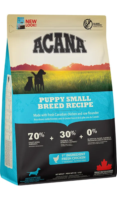 Karma sucha Acana Heritage Puppy Small Breed dla szczeniąt ras do 9 kg Kurczak i ryby 2 kg
