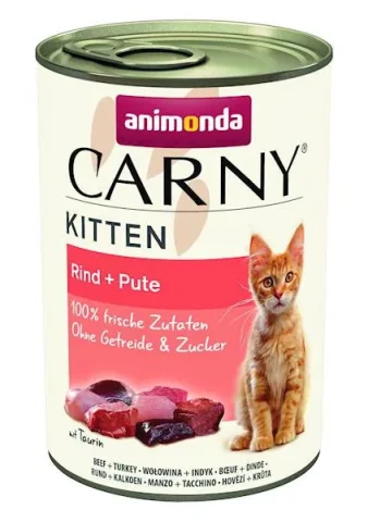Karma mokra Animonda Carny Kitten dla kociąt Wołowina + Serca Indyka 400 g