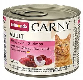 Karma mokra Animonda Cat Carny Adult Wołowina, Indyk i Krewetki 200 g