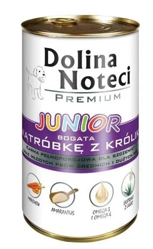 Karma mokra Dolina Noteci Premium Junior Bogata w wątróbkę z królika 400 g