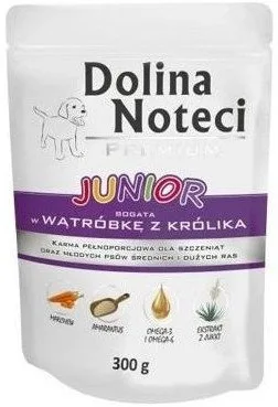 Karma mokra Dolina Noteci Premium Junior Bogata w wątróbkę z królika dla szczeniąt ras
