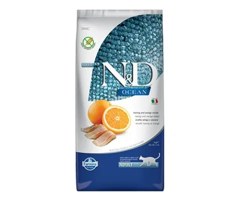 Karma sucha Farmina N&D Ocean Feline Adult Herring&Orange dla dorosłych kotów 5 kg
