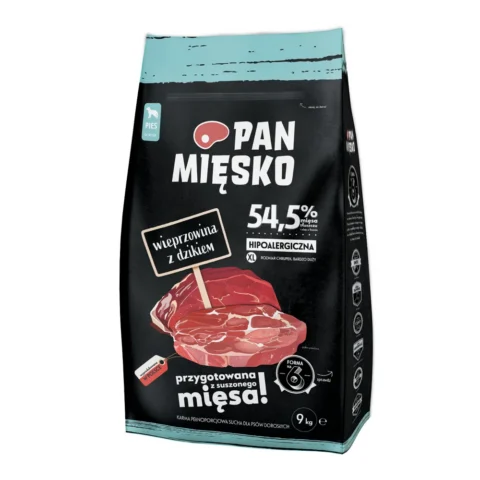 Karma sucha PAN MIĘSKO Wieprzowina z dzikiem dla ras olbrzymich 9 kg