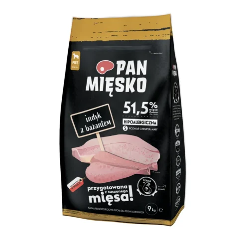 Karma sucha PAN MIĘSKO Indyk z bażantem dla małych ras 9 kg