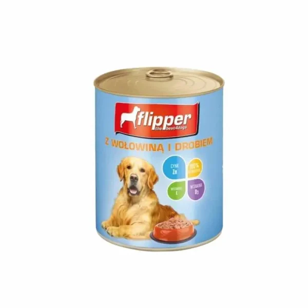 Karma mokra Dolina Noteci Flipper z wołowiną i drobiem 400 g — widok 2