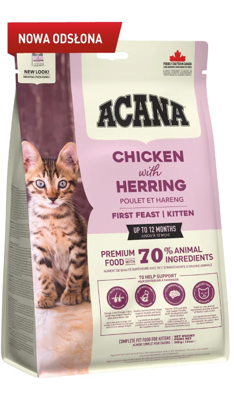 Karma sucha Acana Acana First Feast Cat dla kociąt kurczak, śledź, indyk, jaja, przepiórka