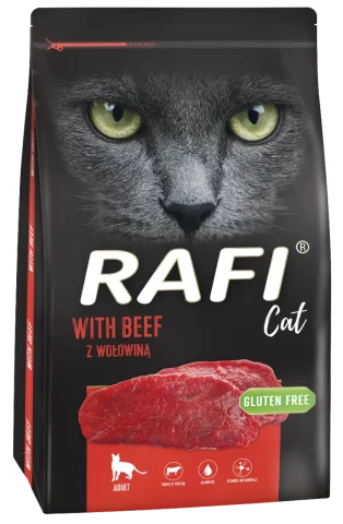 Karma sucha Dolina Noteci Rafi Cat dla dorosłych kotów Wołowina 7 kg