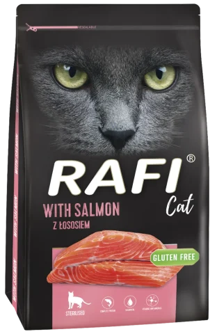 Karma sucha Dolina Noteci Rafi Cat dla kotów sterylizowanych z łososiem 7 kg