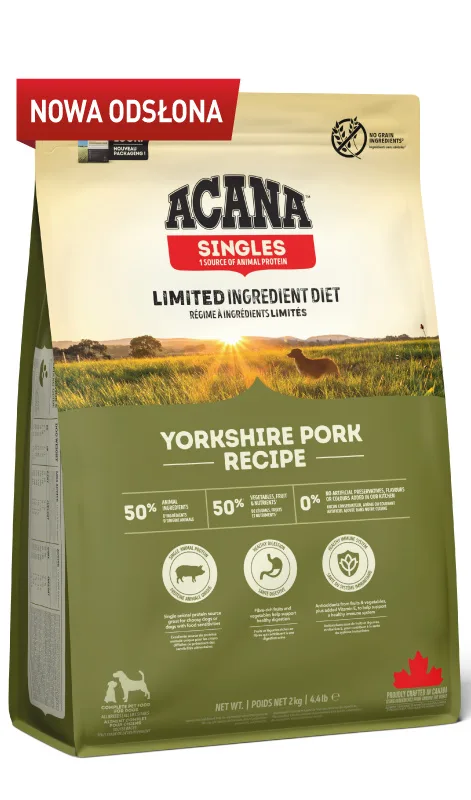 Karma sucha Acana Singles Yorkshire Pork dla psów wrażliwych 2 kg