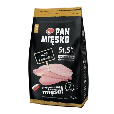 Karma sucha PAN MIĘSKO Indyk z bażantem dla małych ras 3 kg