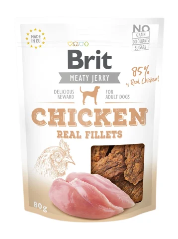 Przysmak Brit Jerky Snack Chicken Fillets dla dorosłych psów Kurczak 80 g
