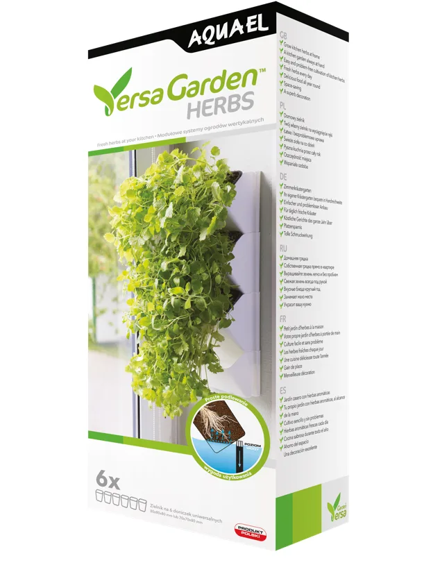 AQUAEL Versa Garden Herbs – domowy zielnik na ścianę, biały — widok 2