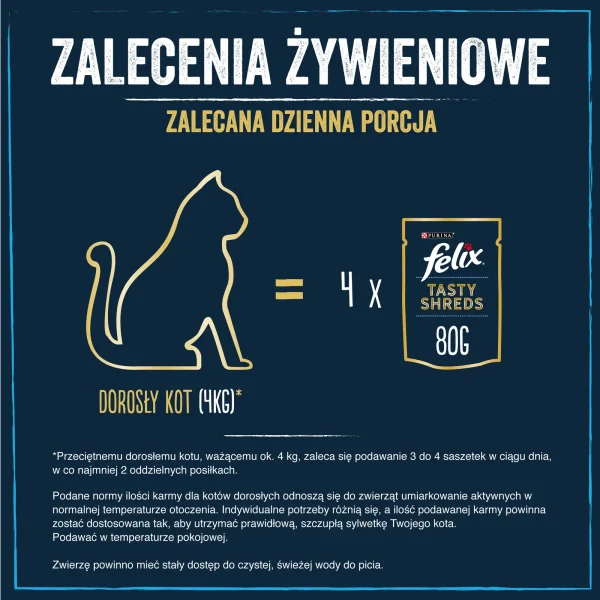 Karma mokra Felix Tasty Shreds dla dorosłych kotów Łosoś i tuńczyk w sosie 4x80 g — widok 4
