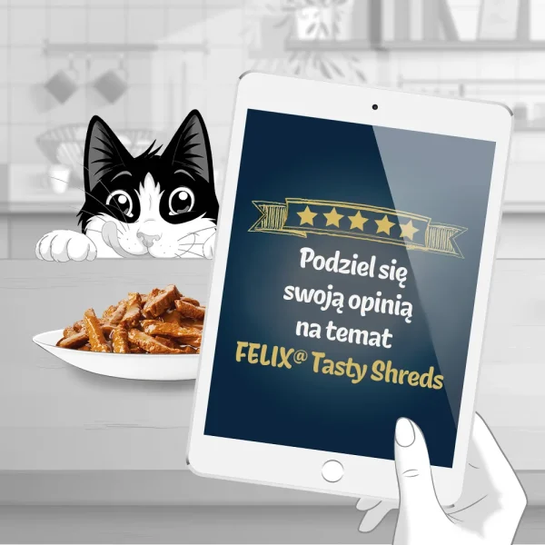Karma mokra Felix Tasty Shreds dla dorosłych kotów Łosoś i tuńczyk w sosie 4x80 g — widok 6