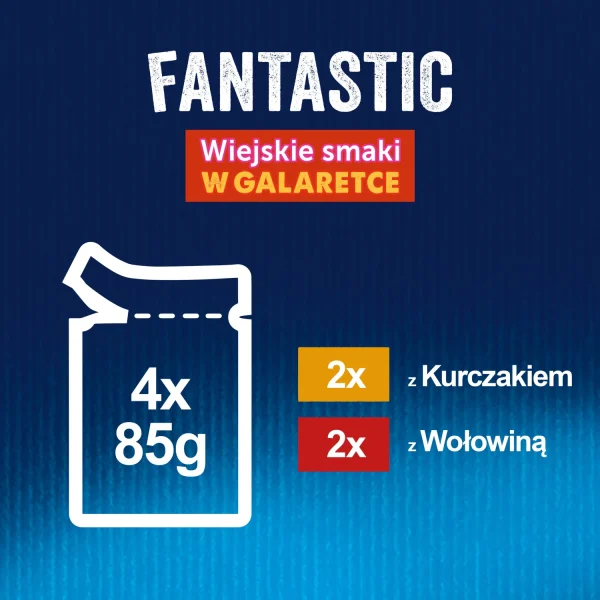 Karma mokra Felix Wiejskie Smaki w galaretce Wołowina i Kurczak 4x85 g — widok 5