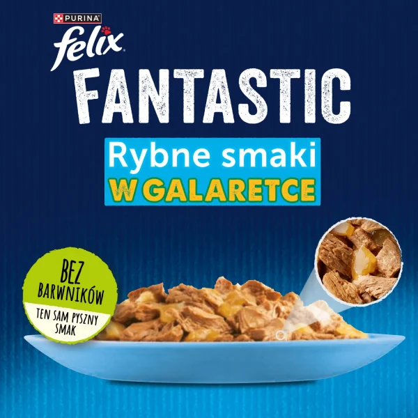 Karma mokra Felix Rybne Smaki W Galaretce z łososiem i gładzicą 4x85 g — widok 11