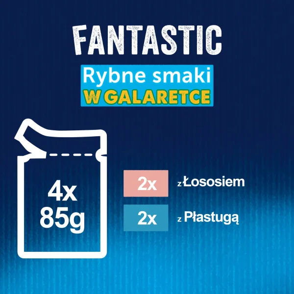Karma mokra Felix Rybne Smaki W Galaretce z łososiem i gładzicą 4x85 g — widok 4