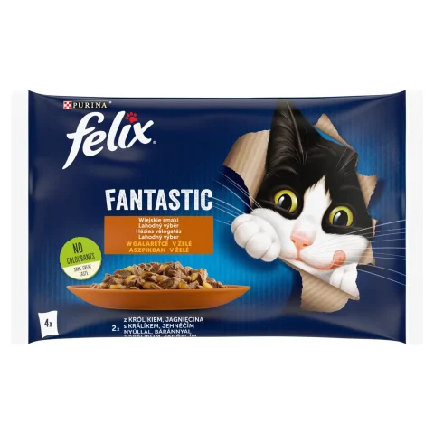 Karma mokra Felix Wiejskie Smaki W Galaretce z Królikiem i Jagnięciną 4x85 g