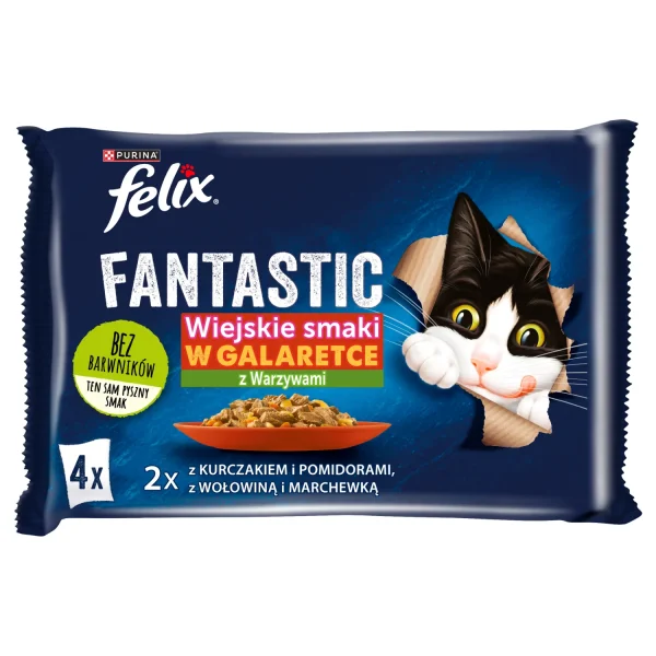 Karma mokra Felix Fantastic dla dorosłych kotów Kurczak z pomidorem i wołowina z — widok 10