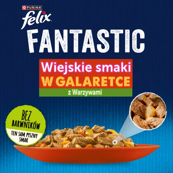 Karma mokra Felix Fantastic dla dorosłych kotów Kurczak z pomidorem i wołowina z — widok 2