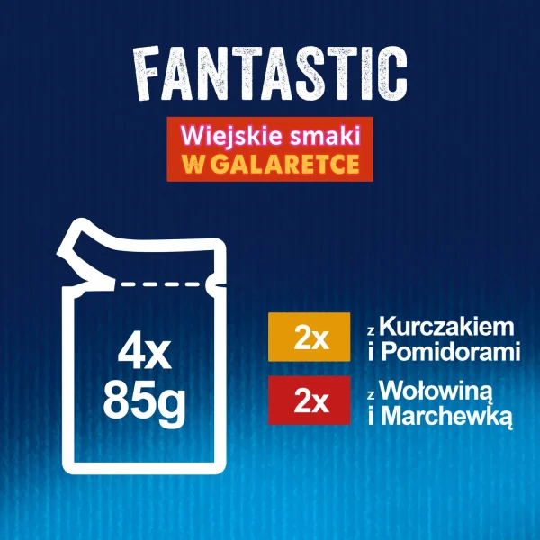Karma mokra Felix Fantastic dla dorosłych kotów Kurczak z pomidorem i wołowina z — widok 4