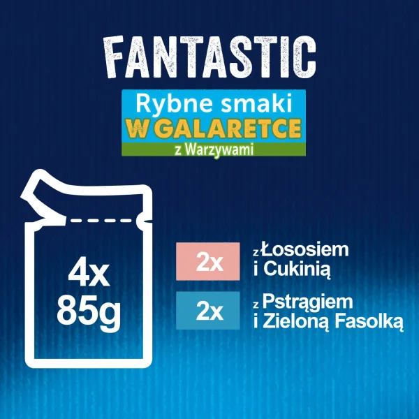Karma mokra Felix Fantastic Wiejskie Smaki dla dorosłych kotów Łosoś i pstrąg 4x85 g — widok 4
