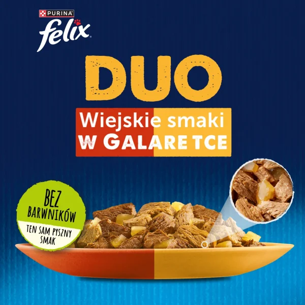 Karma mokra Felix Duo Wiejskie Smaki w galaretce dla dorosłych kotów 4x85 g — widok 2