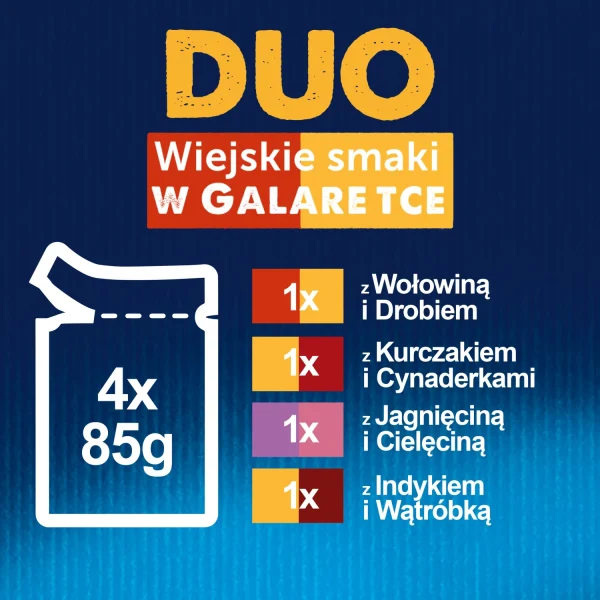 Karma mokra Felix Duo Wiejskie Smaki w galaretce dla dorosłych kotów 4x85 g — widok 4
