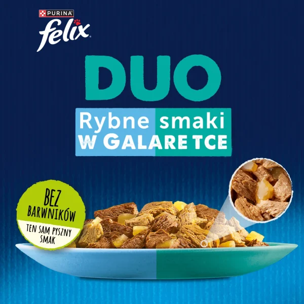 Karma mokra Felix Duo Rybne Smaki w Galaretce dla dorosłych kotów 4x85 g — widok 2