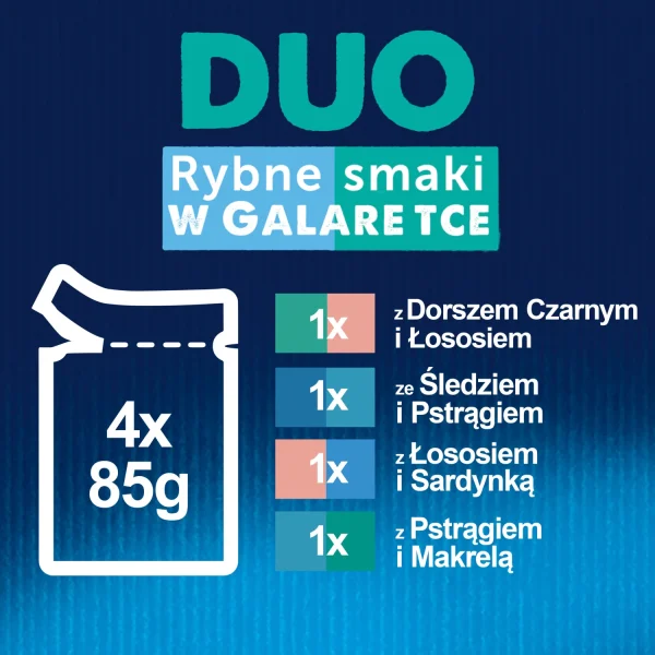 Karma mokra Felix Duo Rybne Smaki w Galaretce dla dorosłych kotów 4x85 g — widok 4