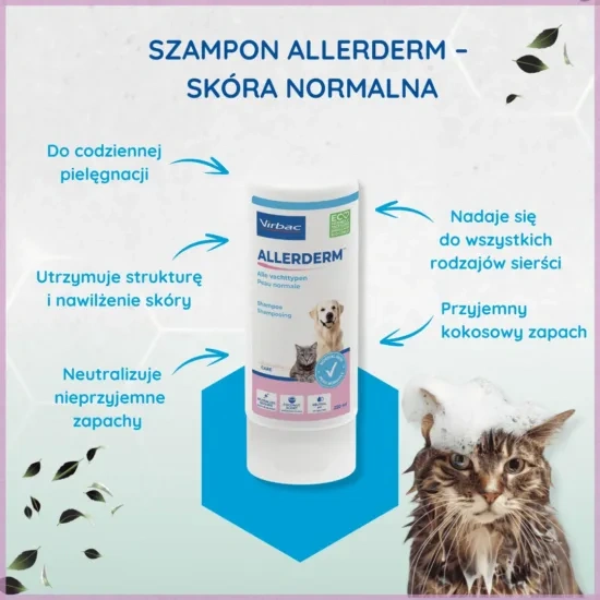 Higiena Virbac Allerderm Szampon Dla Psów I Kotów Do Skóry Normalnej 250 ml — widok 2