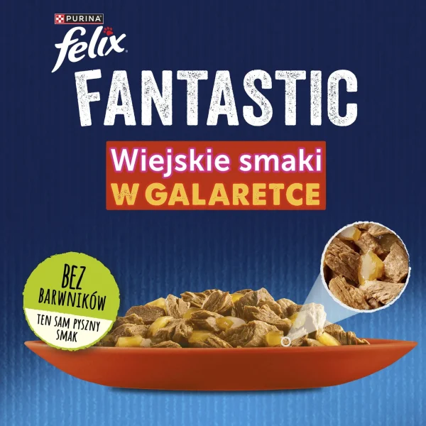 Karma mokra Felix Fantastic Mix Smaków w Galaretce dla dorosłych kotów 44x85 g — widok 11