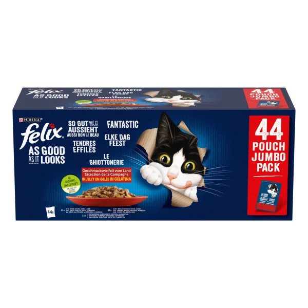Karma mokra Felix Fantastic Mix Smaków w Galaretce dla dorosłych kotów 44x85 g — widok 2