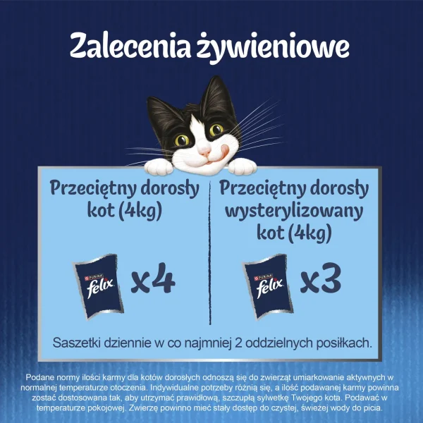 Karma mokra Felix Fantastic Mix Smaków w Galaretce dla dorosłych kotów 44x85 g — widok 5